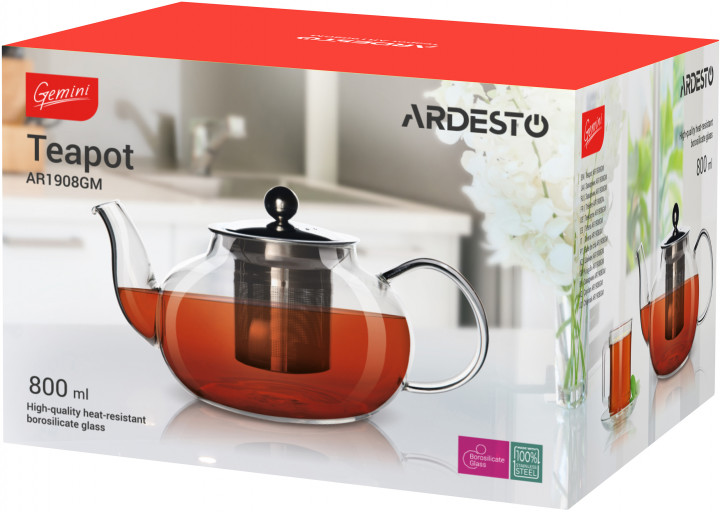 Заварочный чайник для чая Ardesto Gemini 0.8 л (AR1908GM)