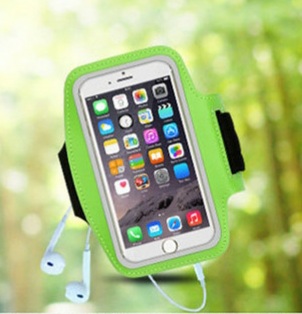 Спортивный чехол на руку для телефона 4,7-6,8 дюймов с отражающей свет рамкой Green (СH654)