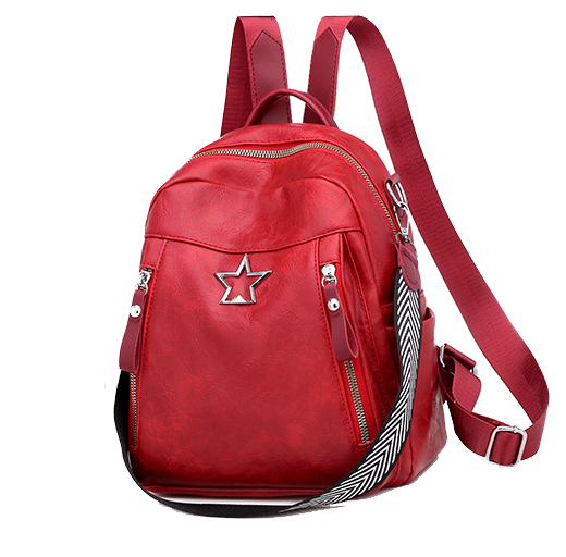 Рюкзак-сумка женский городской OMASKA экокожа красный (ML045)