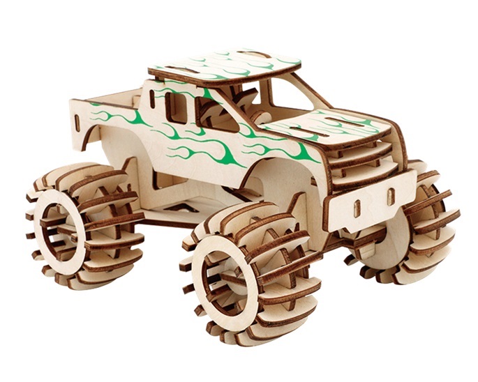 3D деревянный пазл конструктор MooKids Monster truck (ML009)