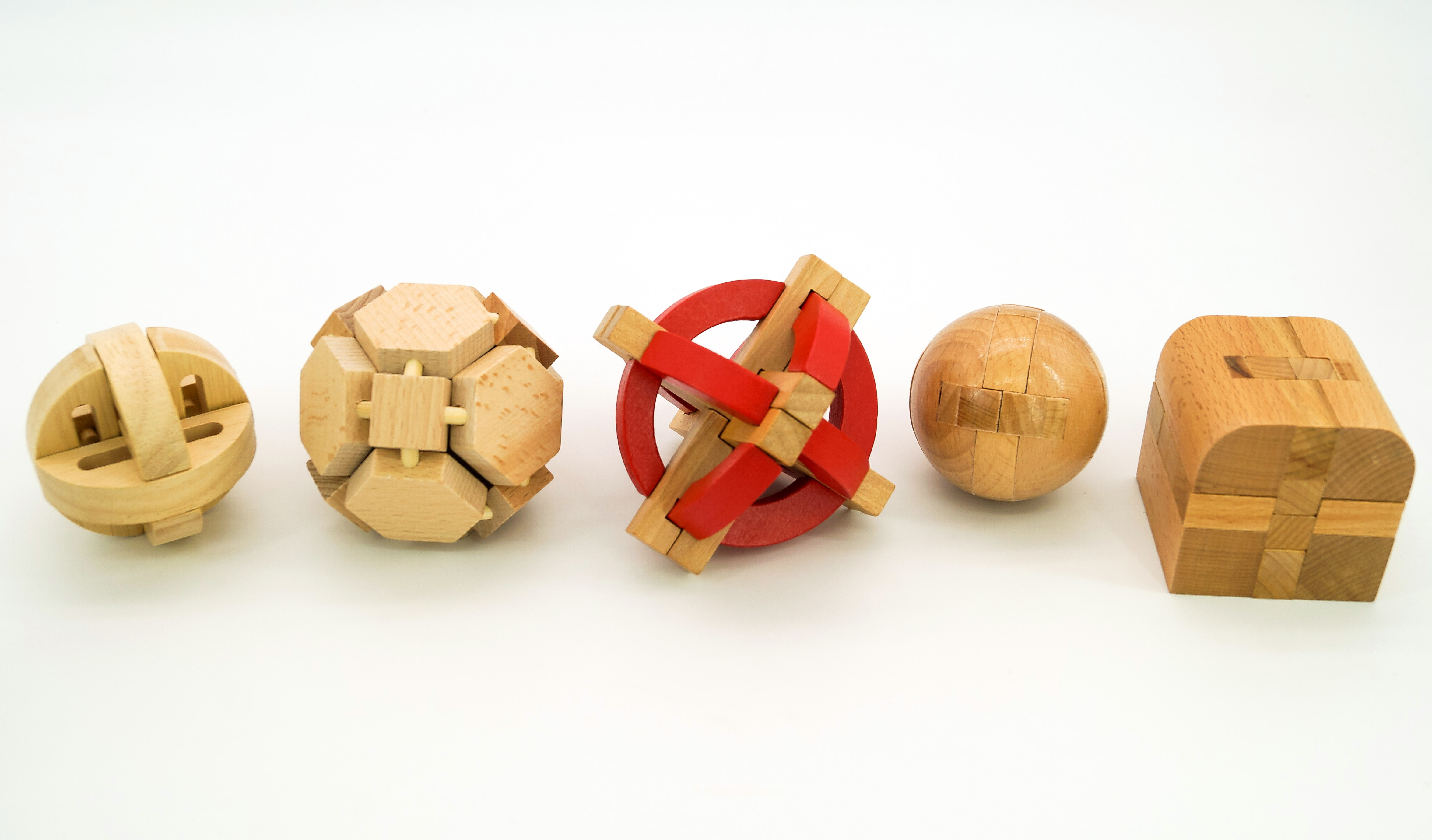 Набор деревянных головоломок-игрушек из 5 штук ML (ML021)