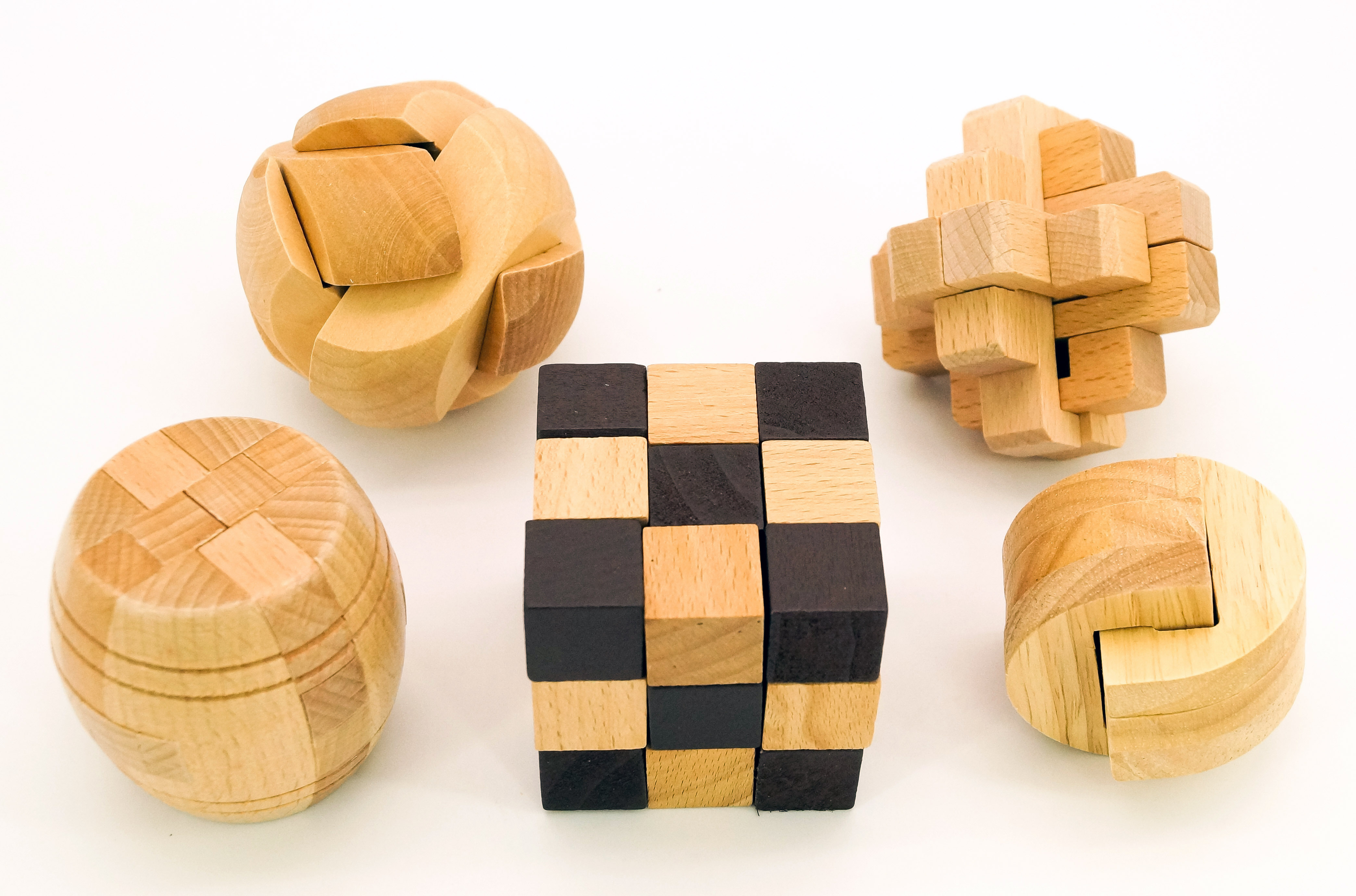 Набор деревянных головоломок-игрушек из 5 штук ML (ML024)