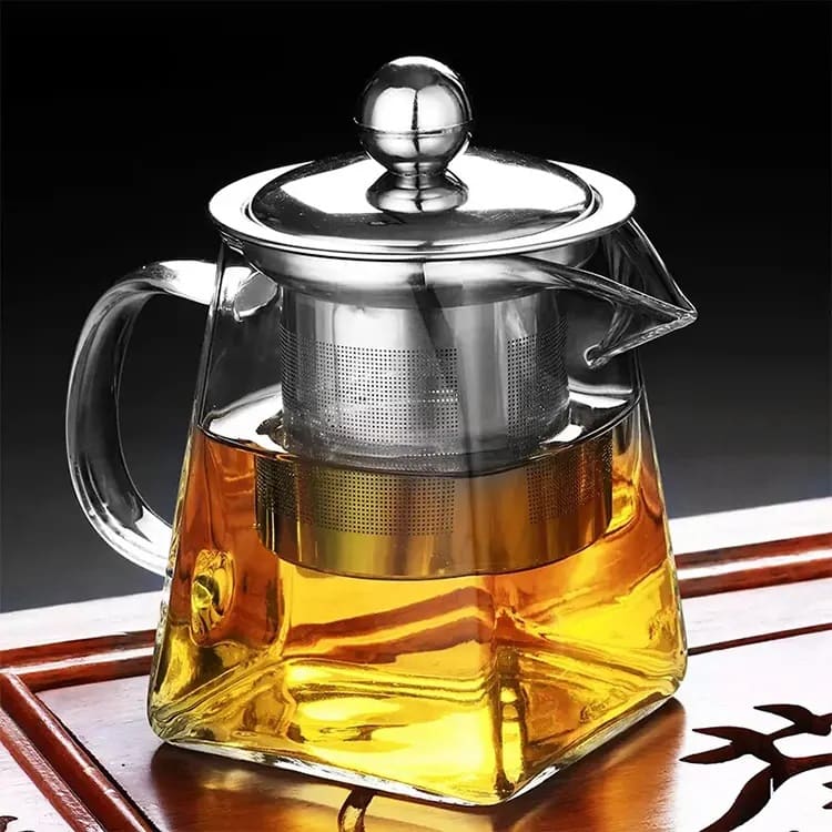 Стеклянный заварочный чайник для чая и кофе, заварник с фильтром 950 мл