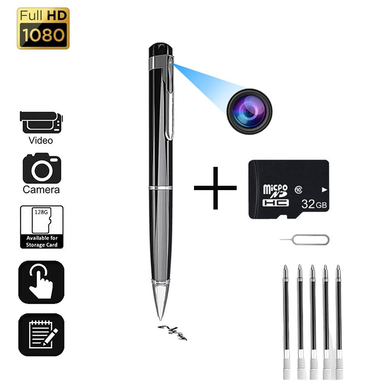 Мини видеокамера - ручка с потайной камерой, микрофоном, картой памяти 32 Gb W8 VIDEO SHOOTING PEN HD 1080P