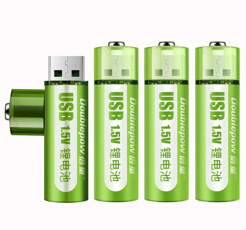 Аккумулятор USB AA 1800mwh 1.5v Lithium Ion Li-Ion - перезаряжаемая батарея 4 шт Doublepow