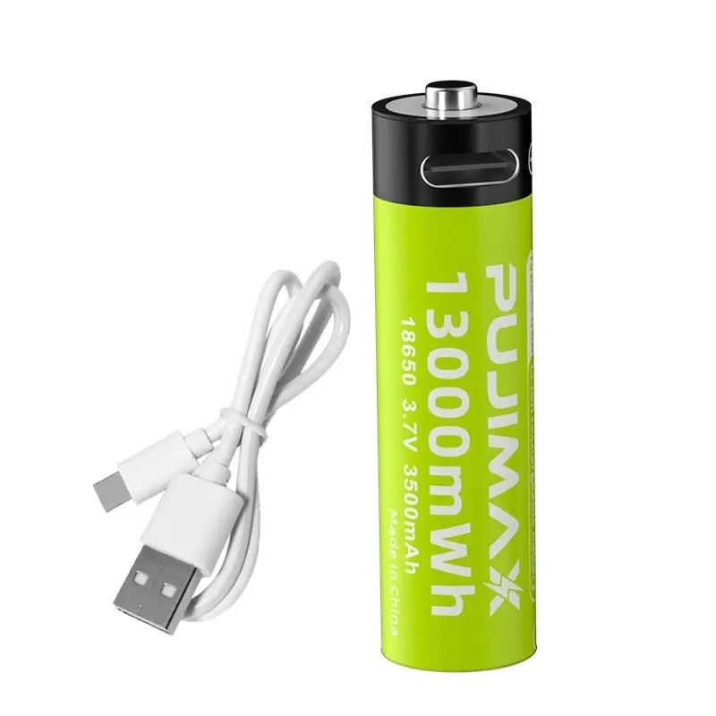 Аккумулятор USB Type-C 18650-13000mWh 3,7V Lithium Ion Li-Ion - перезаряжаемая батарея Pujimax