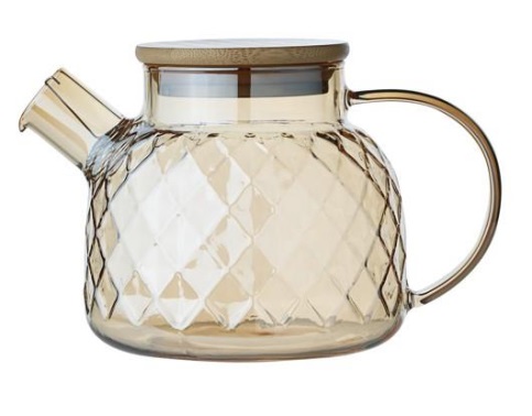 Стеклянный заварочный чайник для чая и кофе (заварник) Ardesto с бамбуковой крышкой 1л (AR3010GH)