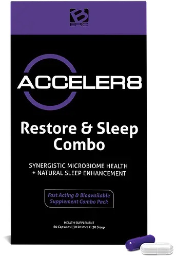 Acceler 8 - продукт клеточного питания, биодобавка натуральная 60 капсул (30 фиолетовых+30 белых)