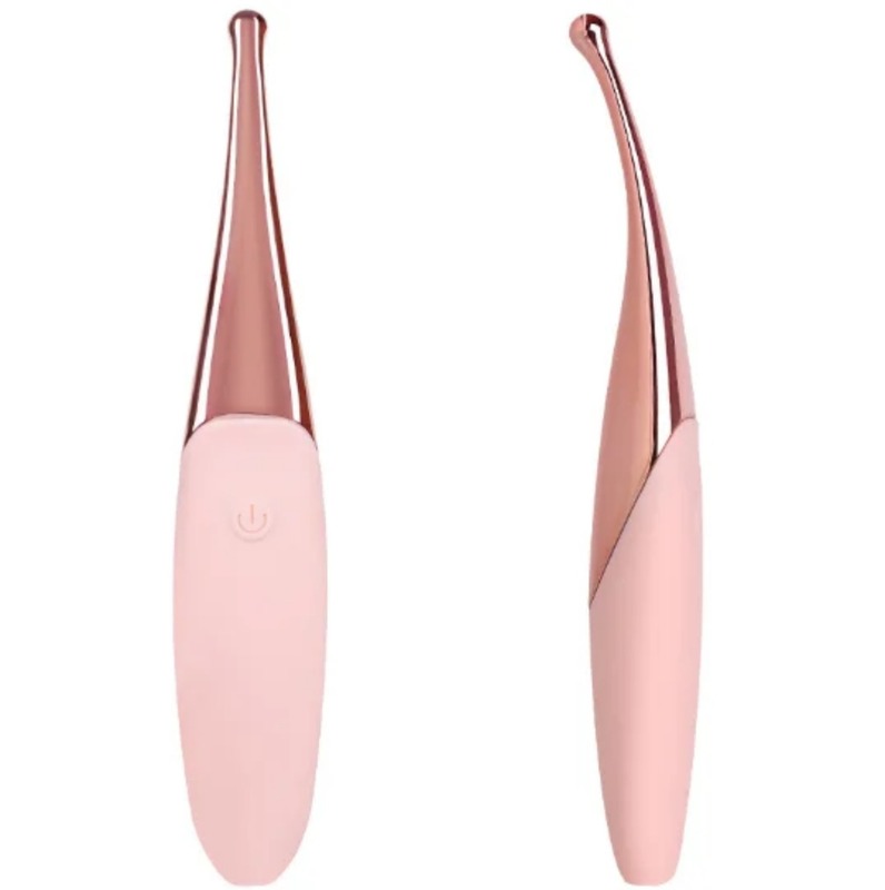 Точечный вибратор-массажер для лица и шеи розовый