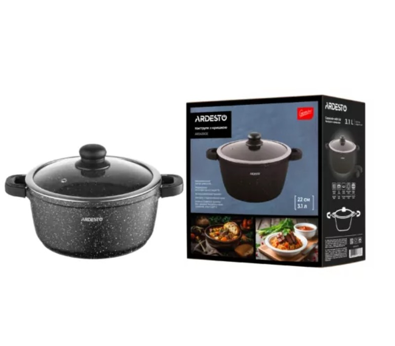 Кастрюля со стеклянной крышкой ARDESTO Gemini Anzio (22 см) 3.1л AR2430GE